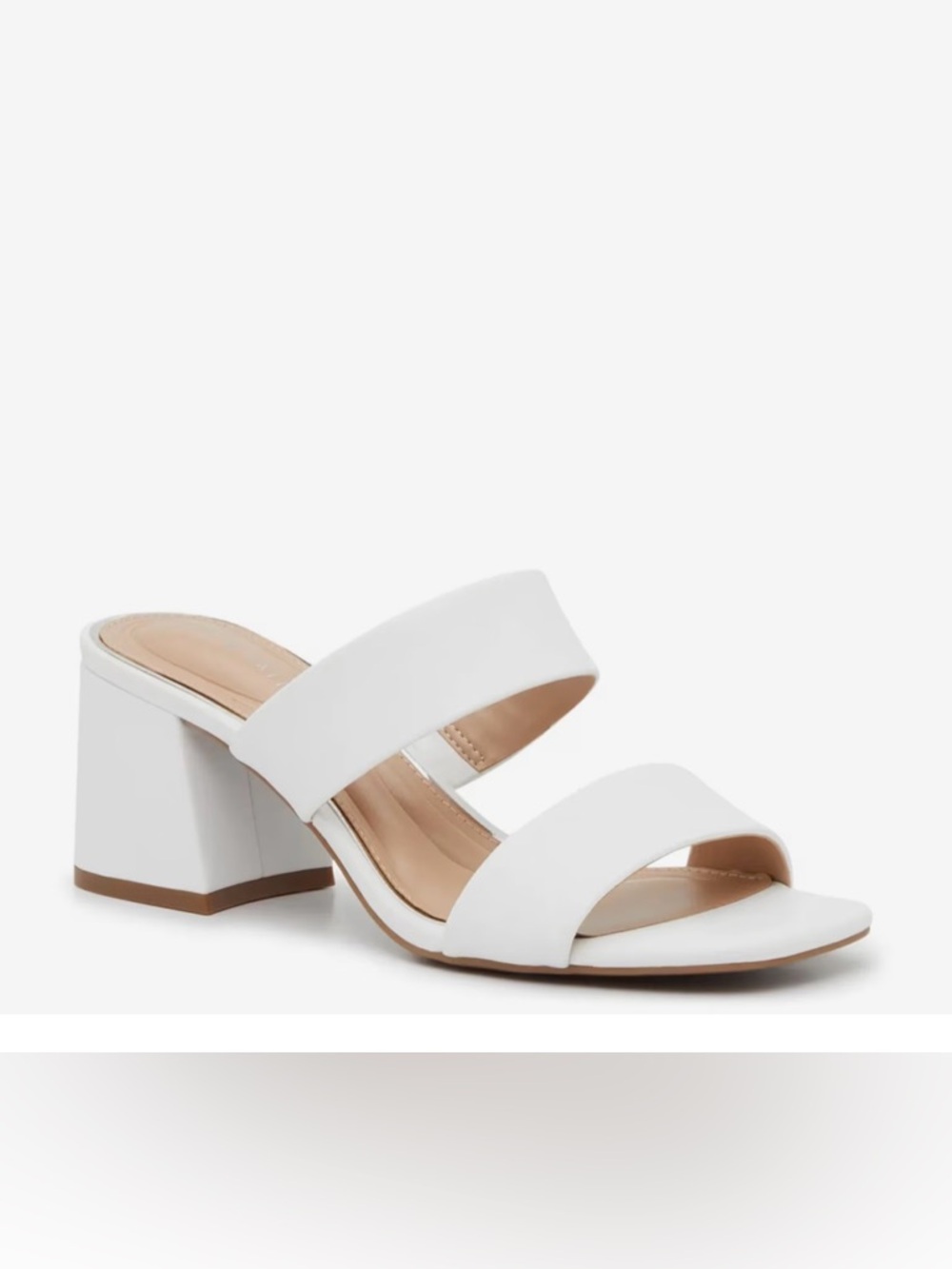 Kelly & Katie White Double-Strap Block Heel